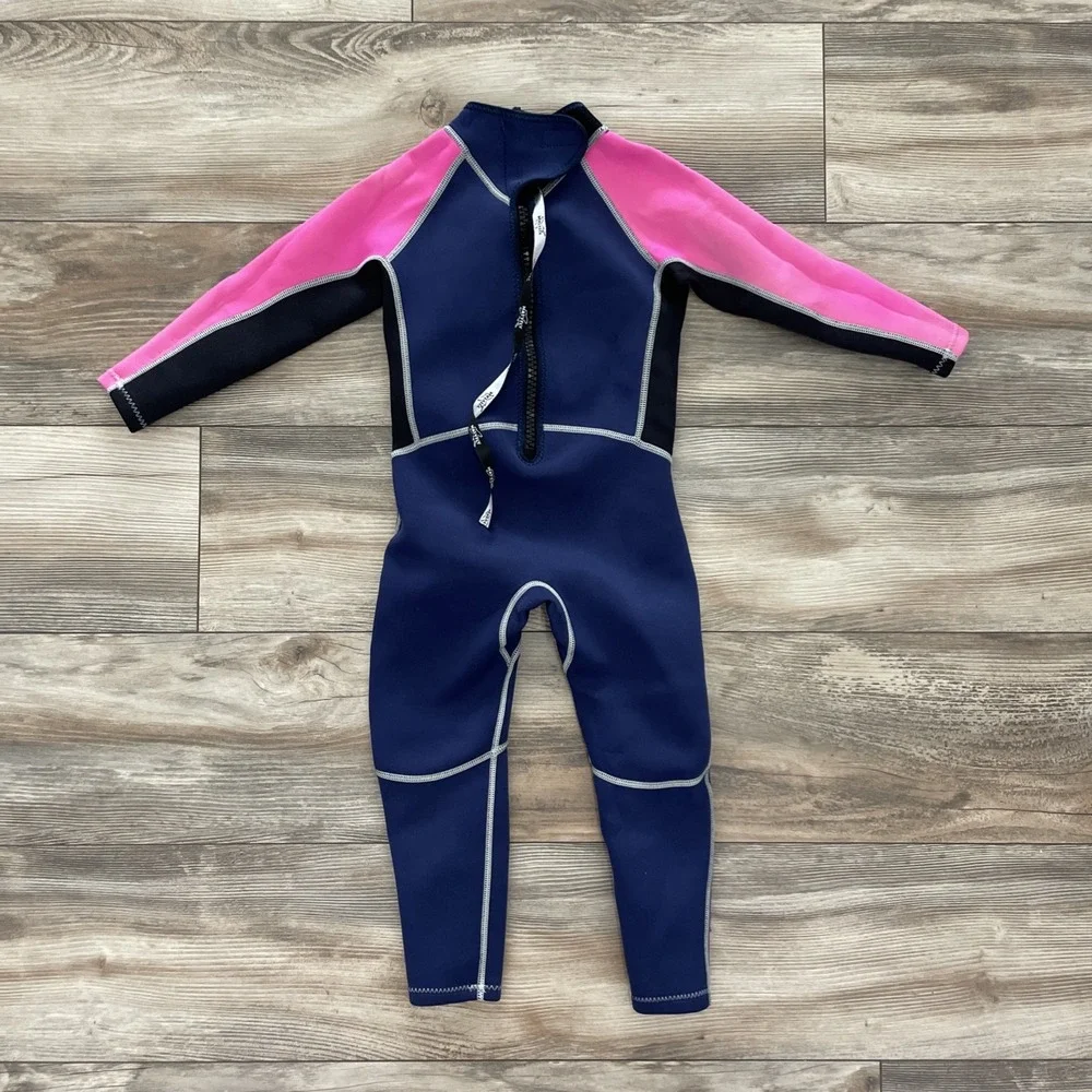 NATYFLY Kids Wetsuit Full Suit Surfing Swimming Size Small Lot of 2 Navy Neon